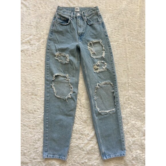 BDG Urban Outfitters Baggy Boyfriend Light Wash Distressed Jeans Size 24 - Picture 1 of 5